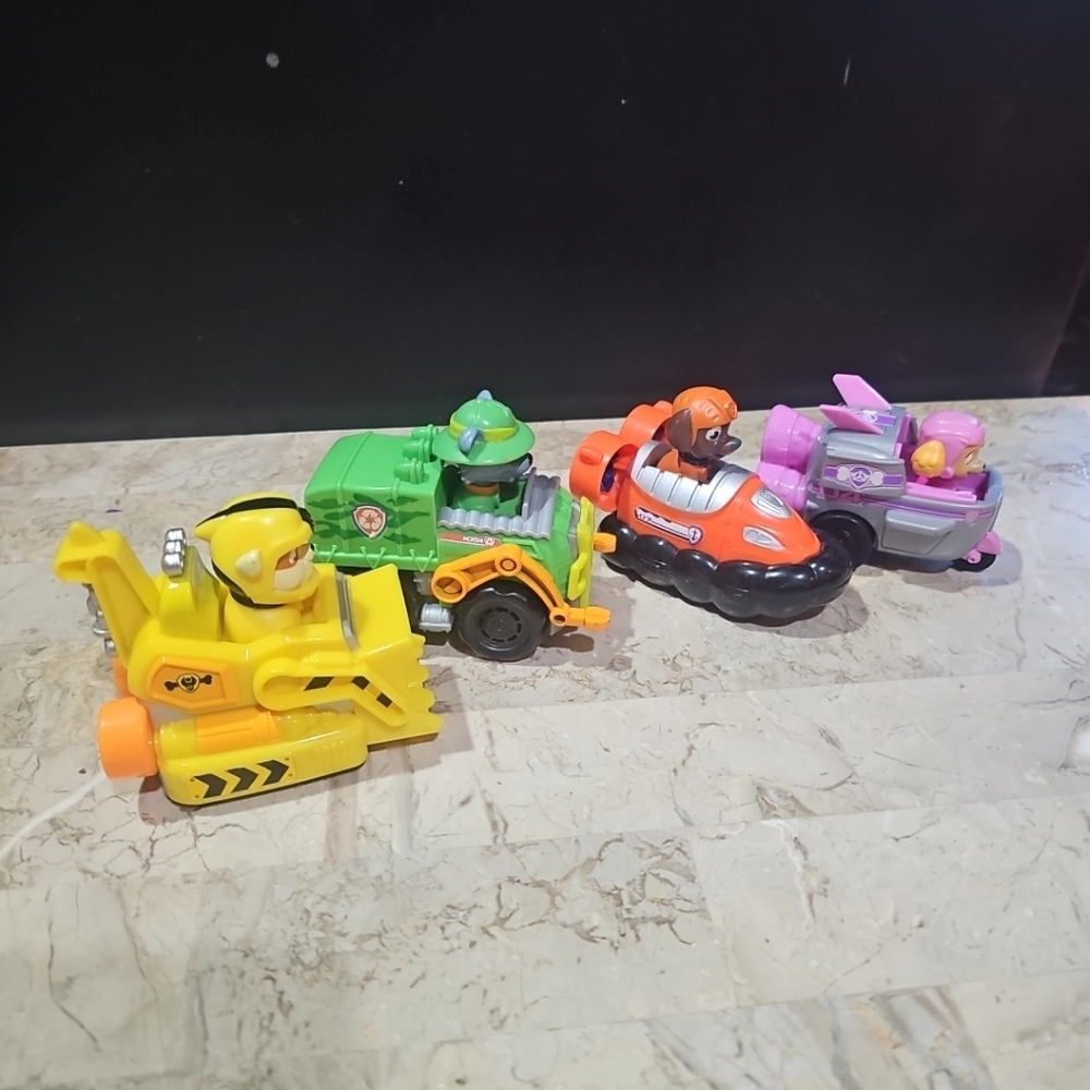 Paw Patrol Rescue Vehicle Set - Yellow, Green, Orange, Purple
